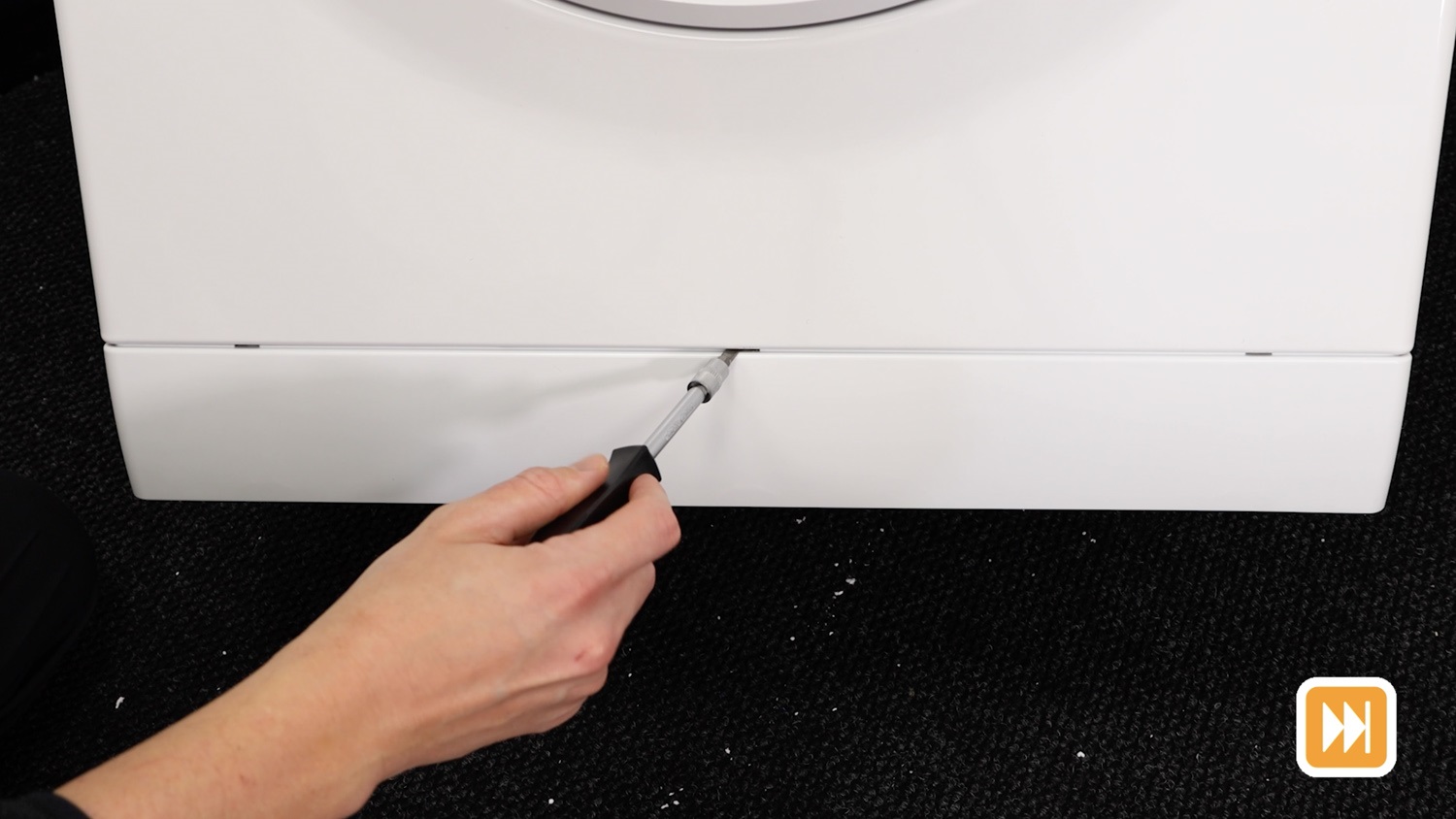 Remove plinth kick plate cover